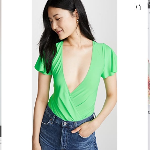 AMANDA UPRICHARD**Elle Lime Green Thong Bodysuit**Sm. $158 - Picture 3 of 8